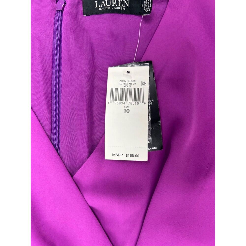 NEW! Lauren Ralph Lauren Women's 10 Buckle-Trim Georgette Shirtdress NWT $165 - Picture 3 of 3